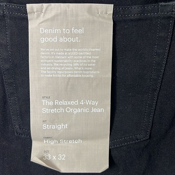NWT Everlane The Relaxed 4-Way Stretch Organic
Jean | Uniform Black Size 33 X 32 - Picture 5 of 15